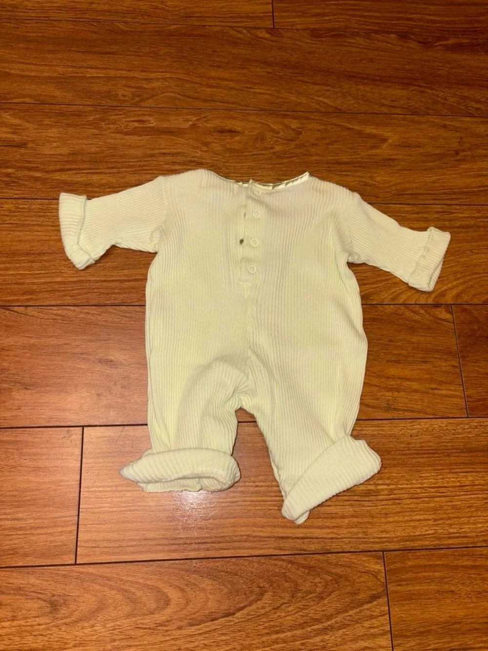 Vintage Baby green ribbed knit onesie